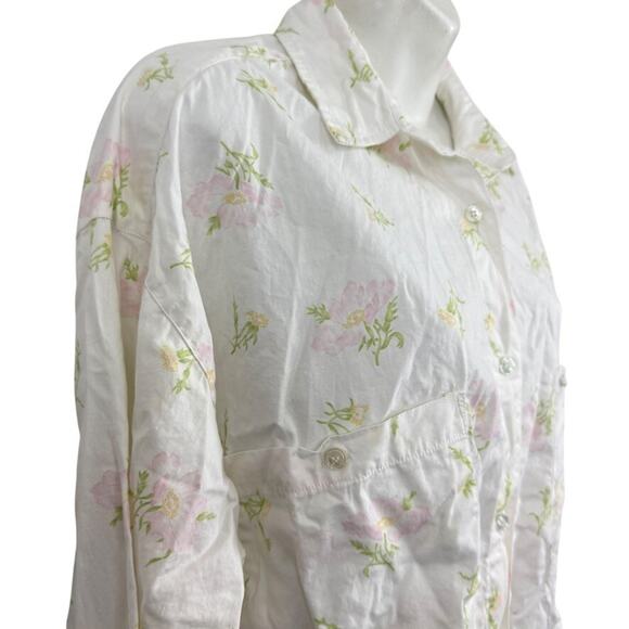 Victorias Secret Gold Label Vintage Button Up Sleep Shirt Long Sleeve Cotton S - Picture 4 of 16